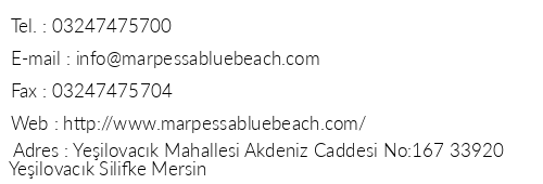Marpessa Blue Beach Hotel telefon numaralar, faks, e-mail, posta adresi ve iletiim bilgileri